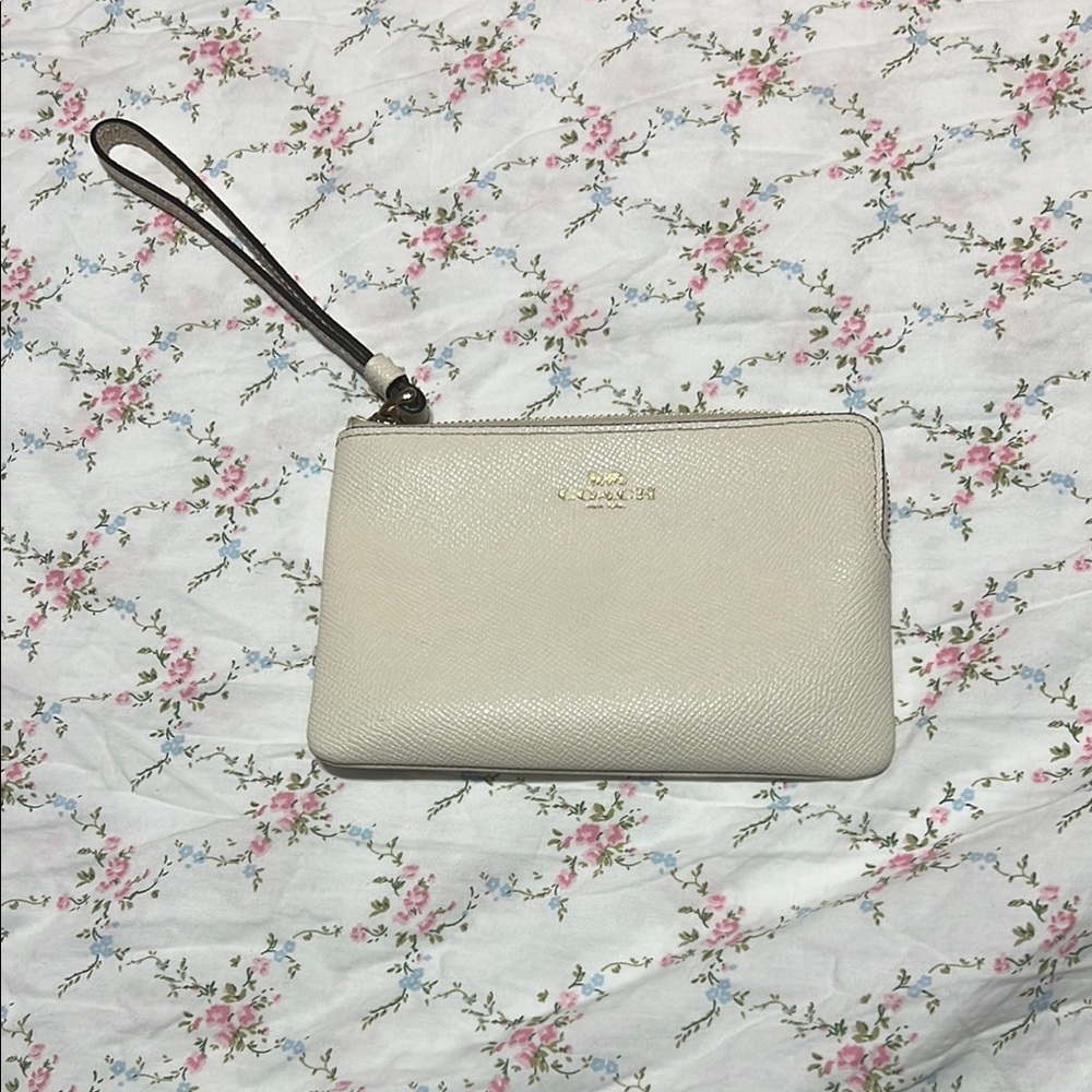 Coach Cream Wristlet